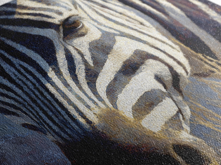 Zebra Stripe Closeup as Graphic Abstraction Canvas Print, Black and White Art, Fine Art Print, Living Room Decor, Monochrome, BAW-1x1-80