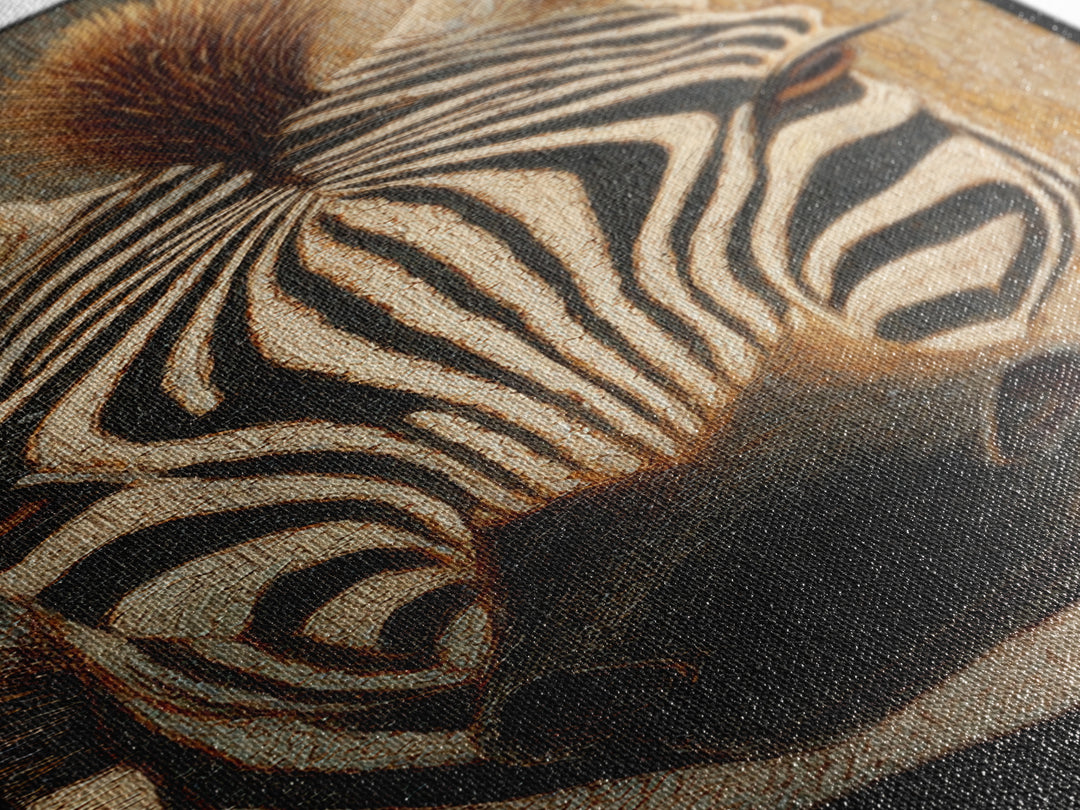 Zebra Stripe Closeup as Graphic Abstraction Canvas Print, Black and White Art, Art Print, Living Room Decor, Monochrome, BAW-1x3-44