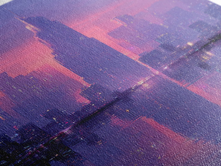 Monochrome City Skyline Reflected Framed Canvas Print, Black and White Art, Gallery Decor, Living Room Decor, Monochrome, BAW-1x3-71