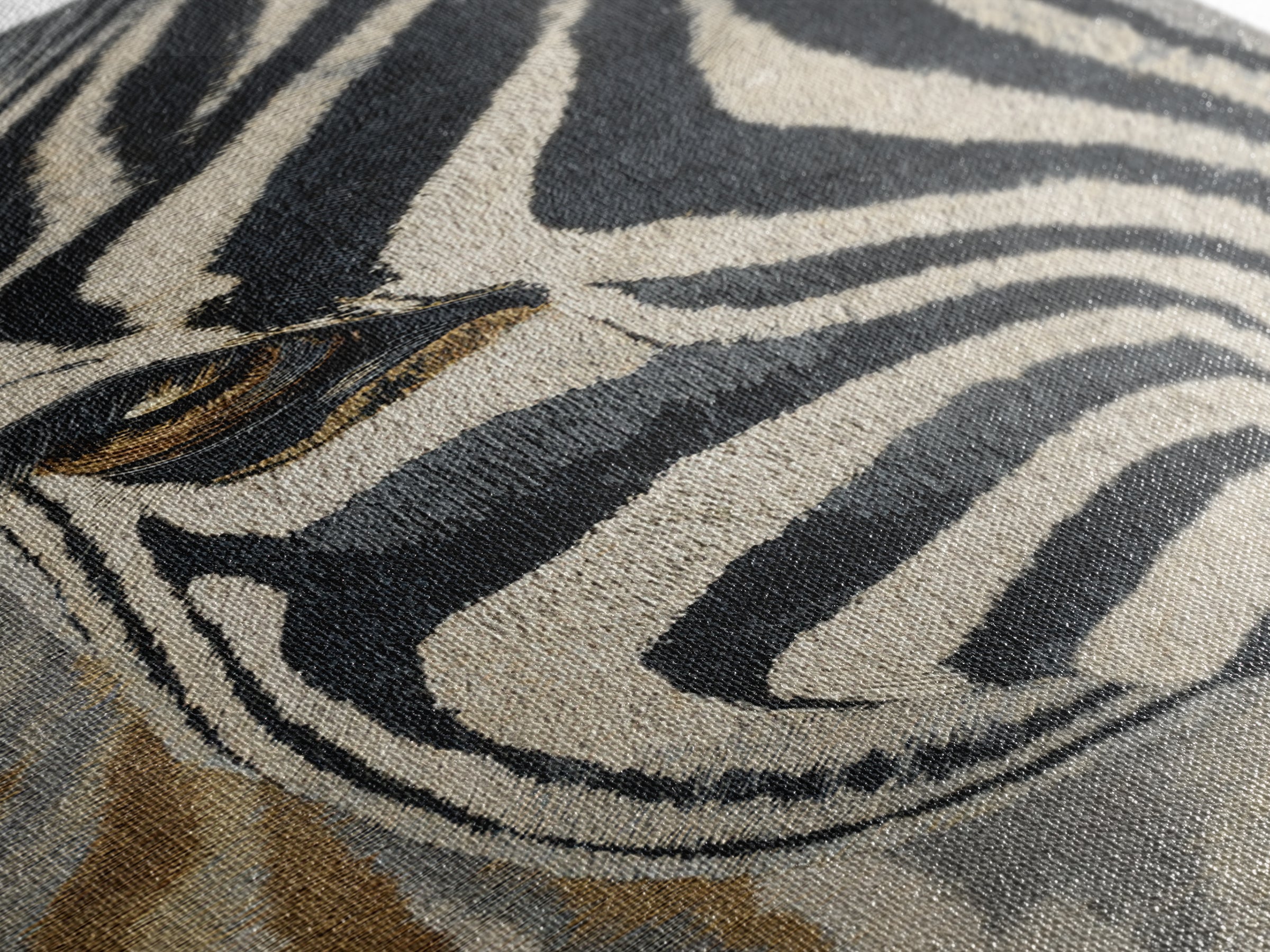 Zebra Stripe Closeup as Graphic Abstraction Canvas Print, Black and White Art, Photography Prints, Living Room Decor, BAW-1x3-92