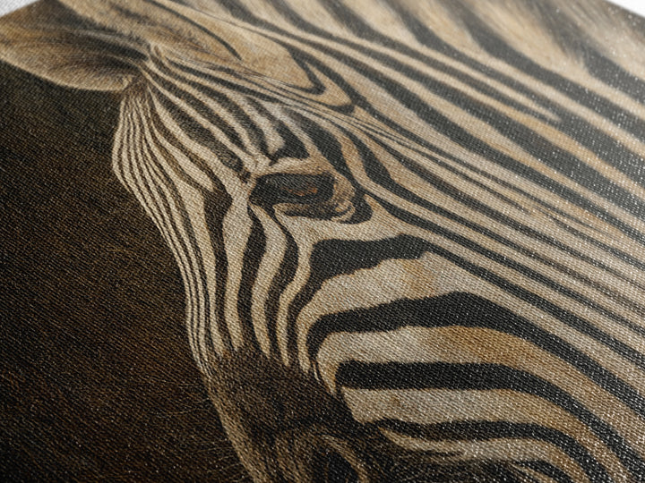 Zebra Stripe Closeup as Graphic Abstraction Canvas Print, Black and White Art, Wood Wall Art, Living Room Decor, Monochrome, BAW-2x1-76