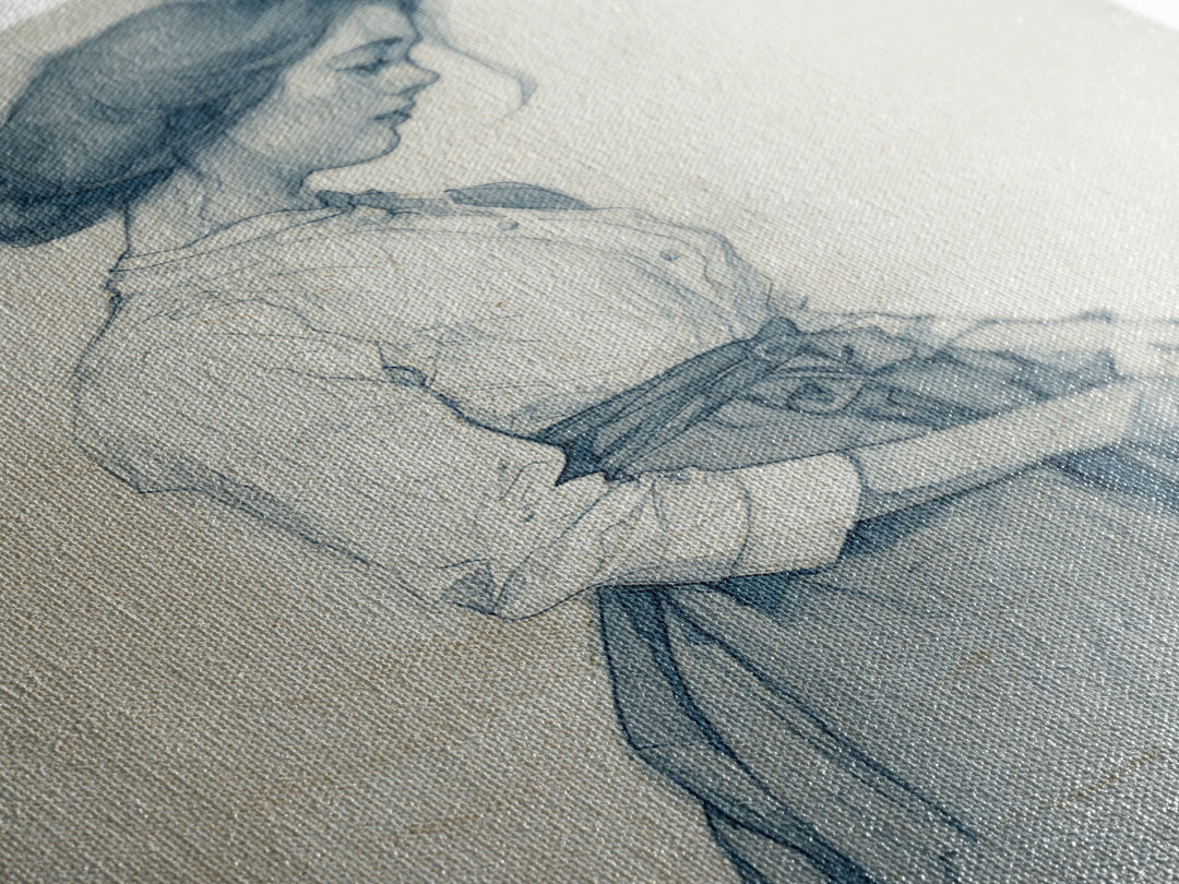 Classic Nude Figure Sketch Canvas Print, Black and White Art, Apartment Decor, Living Room Decor, Fine Art, Monochrome, BAW-2x3-65