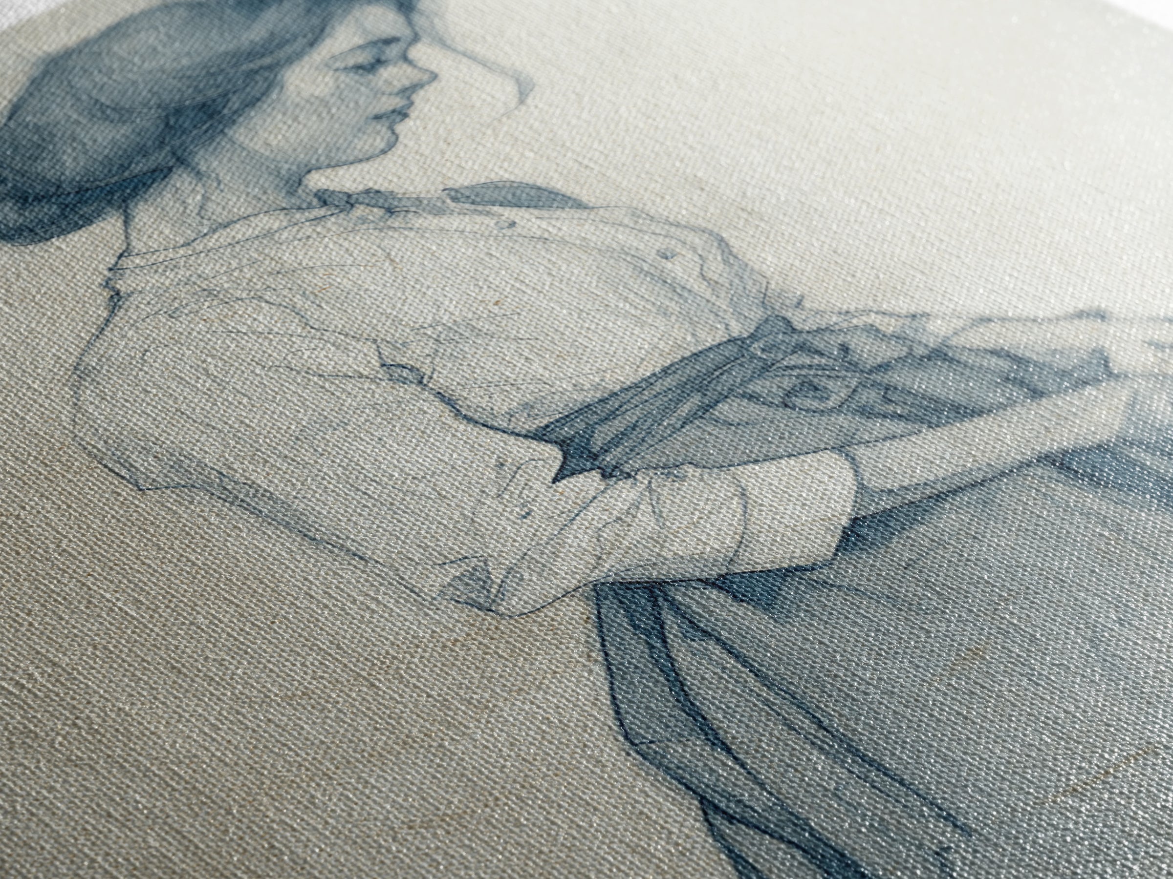 Classic Nude Figure Sketch Canvas Print, Black and White Art, Apartment Decor, Living Room Decor, Fine Art, Monochrome, BAW-2x3-65