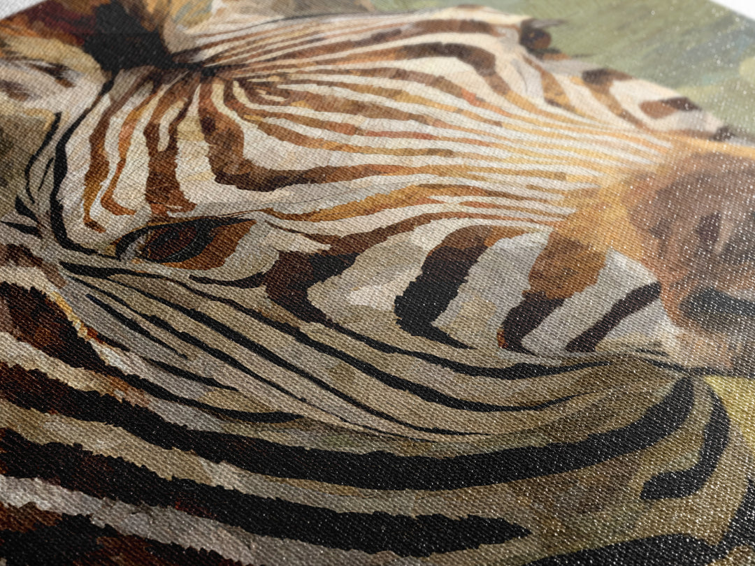 Zebra Stripe Closeup as Graphic Abstraction Canvas Print, Black and White Art, Wood Wall Art, Living Room Decor, Monochrome, BAW-2x3-88