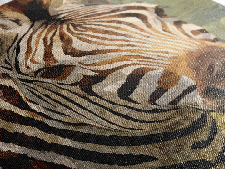 Zebra Stripe Closeup as Graphic Abstraction Canvas Print, Black and White Art, Wood Wall Art, Living Room Decor, Monochrome, BAW-2x3-88