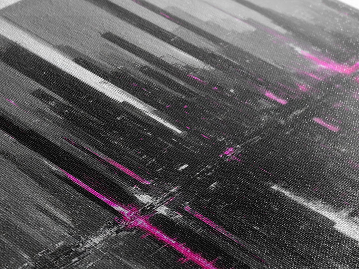 Monochrome City Skyline Reflected Canvas Print, Black and White Art, Fine Art Print, Living Room Decor, Abstract Art, BAW-3x1-3