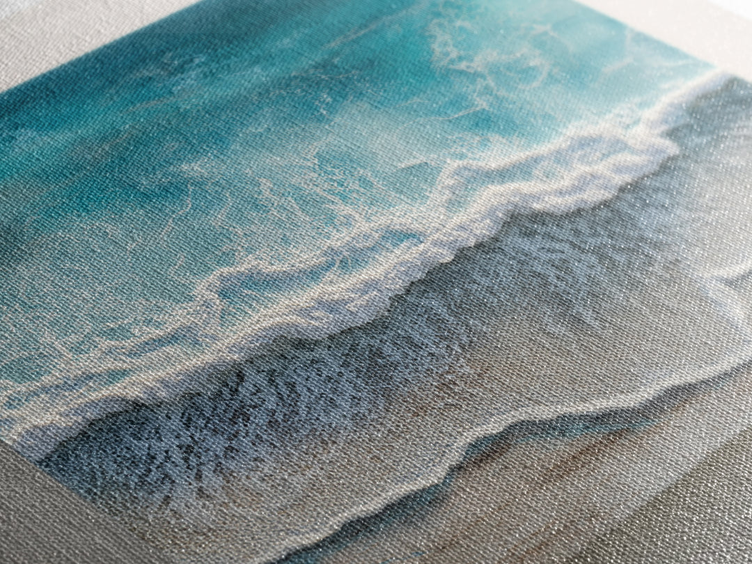 Aerial Turquoise Shoreline Canvas Print, Beach Art, Modern Decor, Coastal Decor, Fine Art, Shore, Home Decor, Wall Decor, BEA-1x1-25