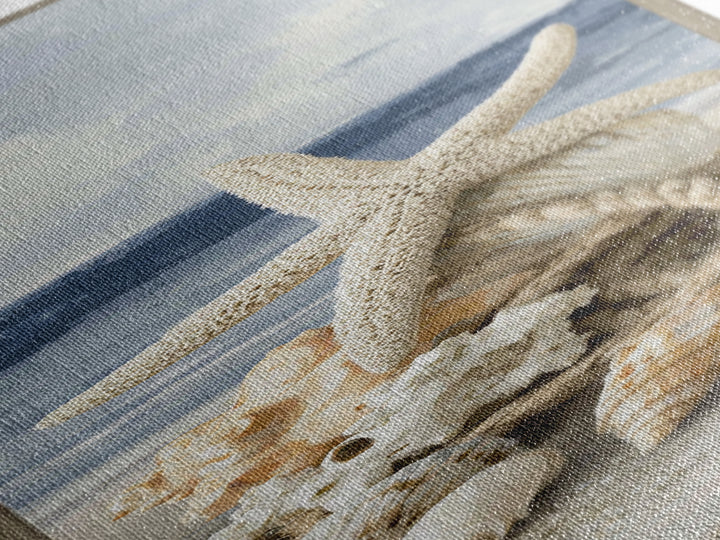 Sun Bleached Starfish and Shells Still Life Canvas Print, Beach Art, Art Prints, Coastal Decor, Fine Art, Shore, Wall Art Print, BEA-1x3-73