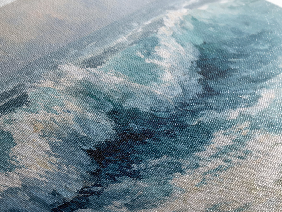 Stormy Ocean Wave Framed Canvas Print, Beach Art, Art, Coastal Decor, Fine Art, Shore, Abstract Wall Art, Whimsical Decor, BEA-2x1-29