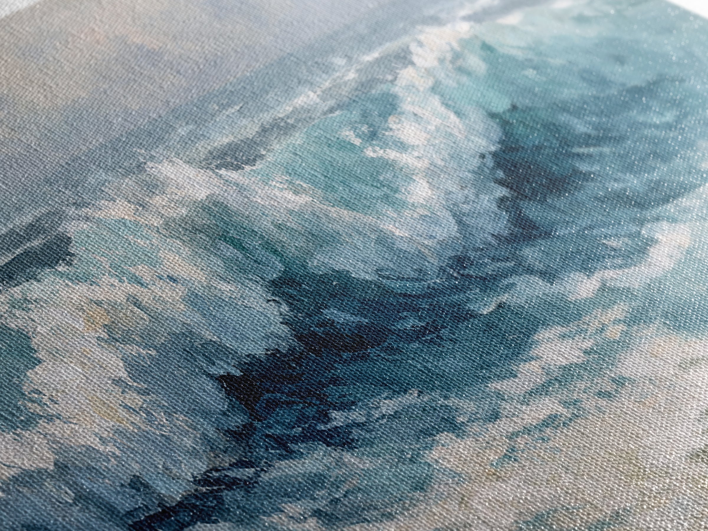 Stormy Ocean Wave Framed Canvas Print, Beach Art, Art, Coastal Decor, Fine Art, Shore, Abstract Wall Art, Whimsical Decor, BEA-2x1-29