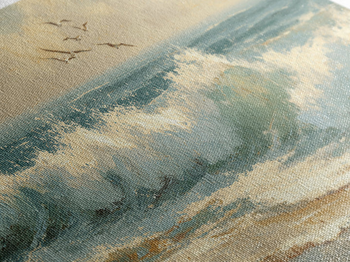 Stormy Ocean Wave Framed Canvas Print, Beach Art, Art, Coastal Decor, Fine Art, Shore, Abstract Wall Art, Whimsical Decor, BEA-2x1-5