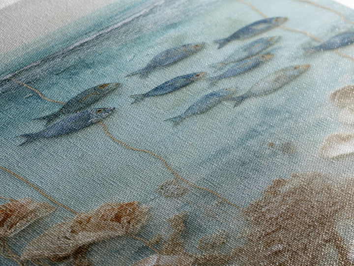 Coral Reef Fish Canvas Print, Beach Art, Home Decor, Coastal Decor, Oil Painting, Shore, Printable Art, Abstract Wall Art, BEA-2x3-66