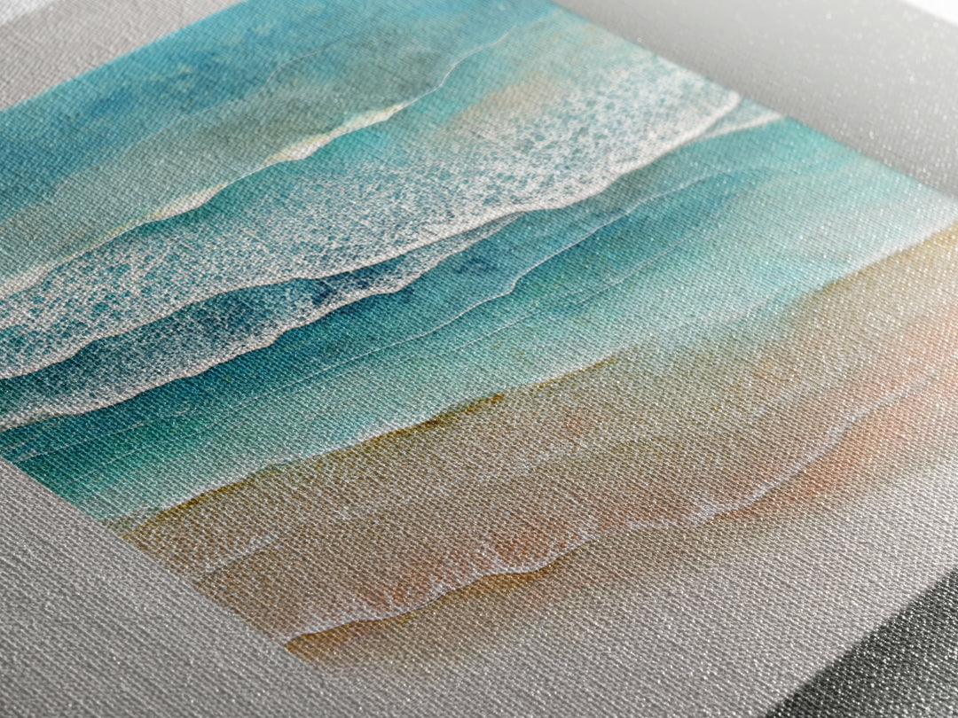 Aerial Turquoise Shoreline Canvas Print, Beach Art, Art, Coastal Decor, Fine Art, Shore, Abstract Wall Art, Whimsical Decor, BEA-2x3-9
