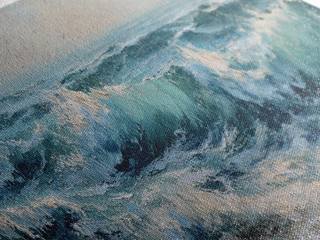 Stormy Ocean Wave Canvas Print, Beach Art, Gallery Decor, Coastal Decor, Fine Art, Shore, Contemporary Art, Wall Art, BEA-3x1-97