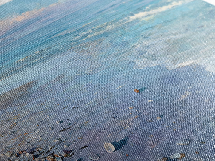 Moonlit Tropical Beach Framed Canvas Print, Beach Art, Fine Art Print, Coastal Decor, Oil Painting, Shore, Wall Decor, BEA-3x2-100