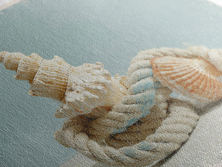 Nautical Rope and Shell Still Life Canvas Print, Beach Art, Wall Art Print, Coastal Decor, Fine Art, Shore, Beach Prints, BEA-3x2-21