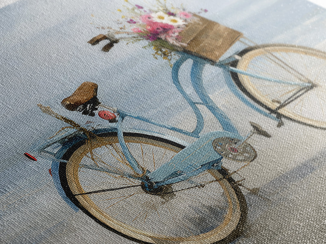 Bright Beach Cruiser Bicycle Canvas Print, Beach Art, Modern Art, Coastal Decor, Oil Painting, Shore, Luxury Decor, Art Print, BEA-3x2-51
