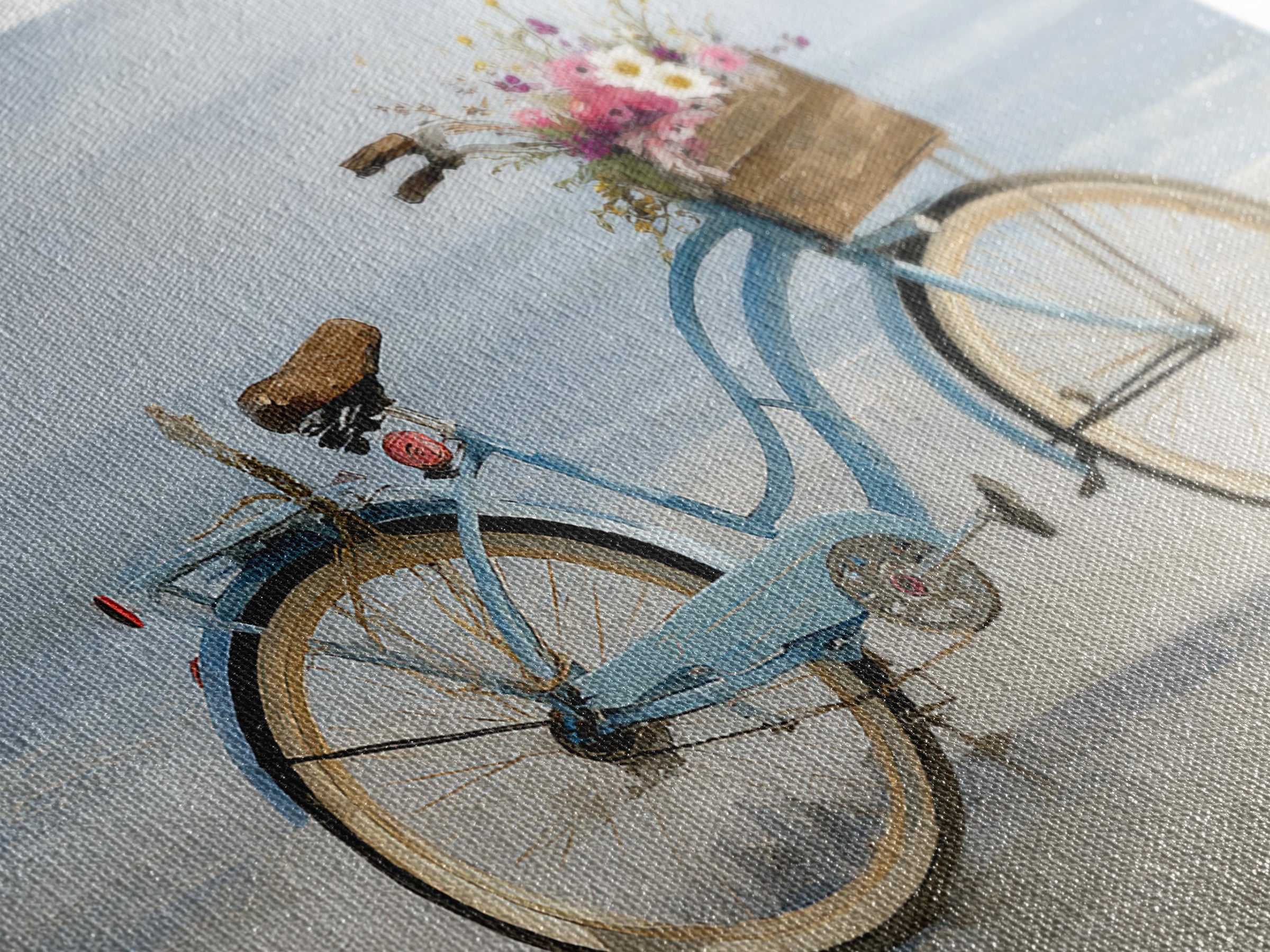 Bright Beach Cruiser Bicycle Canvas Print, Beach Art, Modern Art, Coastal Decor, Oil Painting, Shore, Luxury Decor, Art Print, BEA-3x2-51