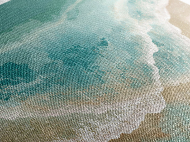 Aerial Turquoise Shoreline Canvas Print, Beach Art, Modern Art, Coastal Decor, Fine Art, Shore, Luxury Decor, Art Print, BEA-3x2-53