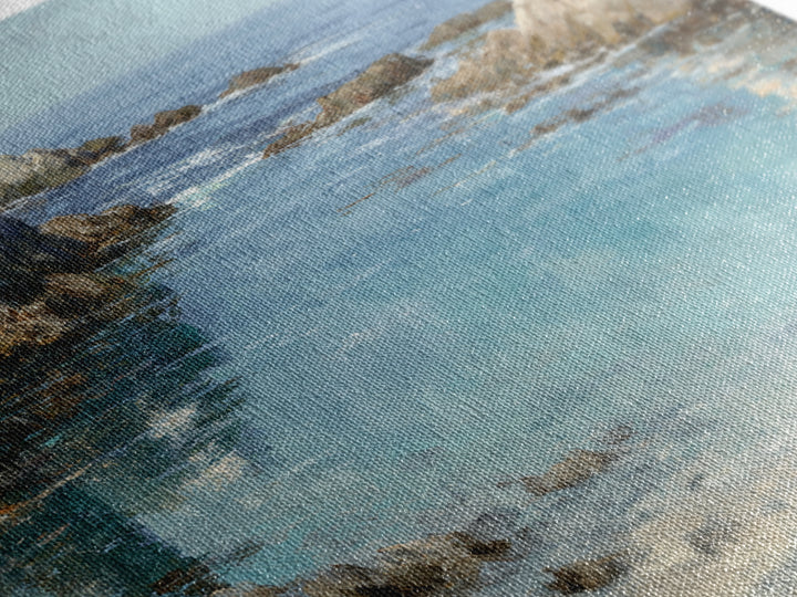 Mediterranean Cove with Clear Water Canvas Print, Beach Art, Modern Decor, Coastal Decor, Fine Art, Shore, Home Decor, BEA-3x2-72