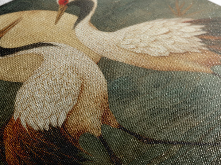 Pair of Cranes Dancing Canvas Print, Bird Art, Modern Decor, Living Room Decor, Fine Art, Flight, Home Decor, Wall Decor, BIR-1x1-75