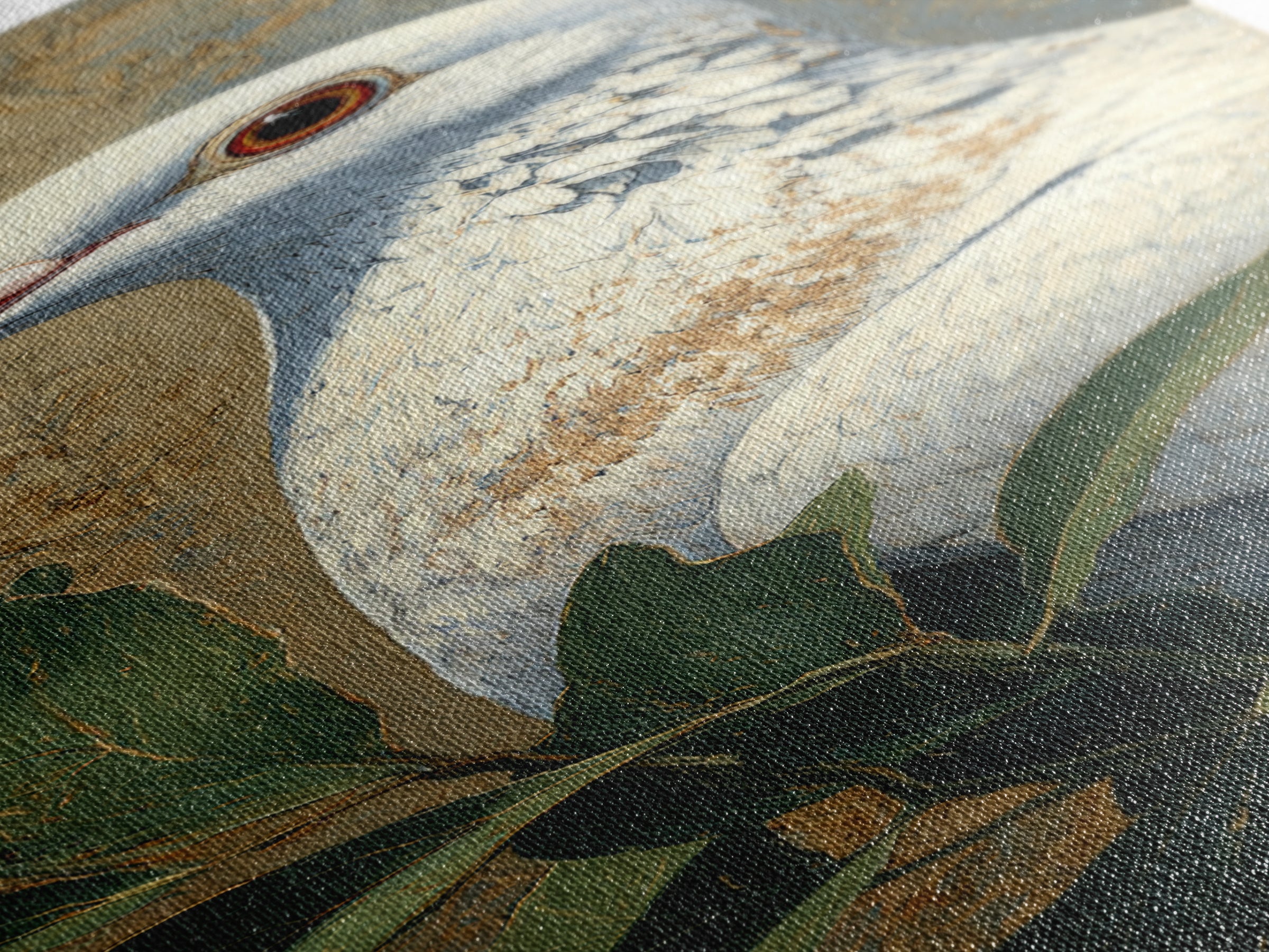 White Dove with Olive Branch and Calm Canvas Print, Bird Art, Gallery Wall, Living Room Decor, Oil Painting, Flight, BIR-1x3-100