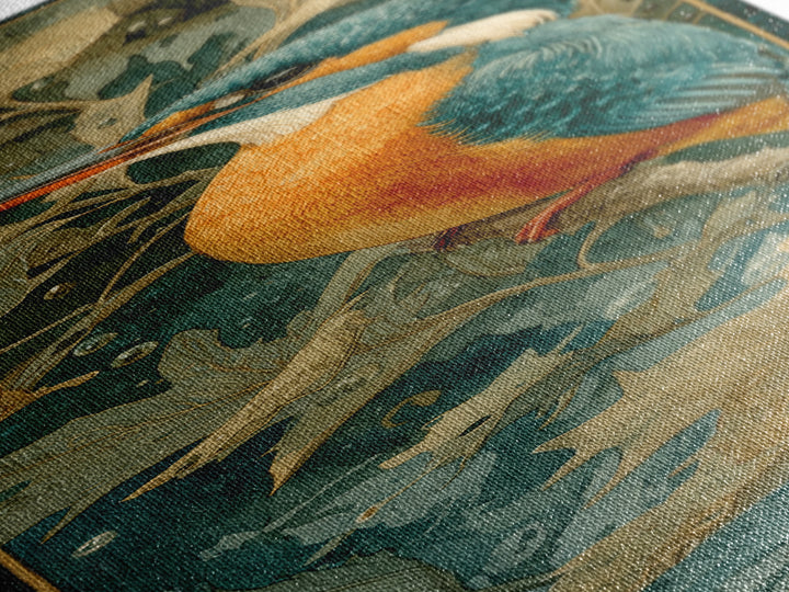 Kingfisher Diving Toward Blue Water Canvas Print, Bird Art, Bird Wall Art, Living Room Decor, Fine Art, Flight, Art Print, BIR-1x3-95