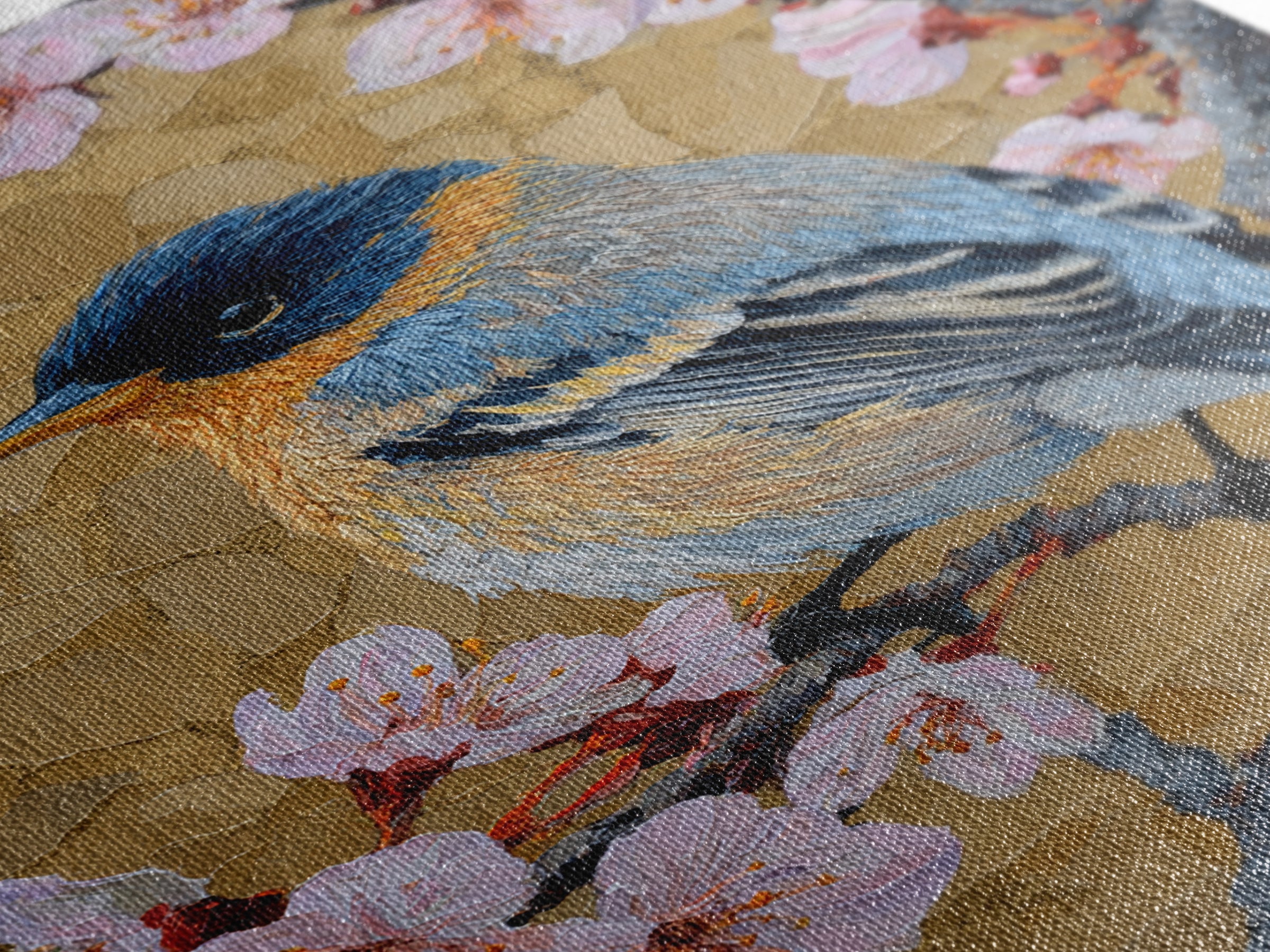Songbird Perched on Cherry Blossoms Canvas Print, Bird Art, Fine Art Print, Living Room Decor, Fine Art, Flight, Wall Decor, BIR-2x3-40