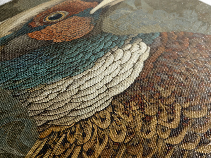 Pheasant with Ornate Feather Details Framed Canvas Print, Bird Art, Original Art, Living Room Decor, Fine Art, Flight, BIR-2x3-75