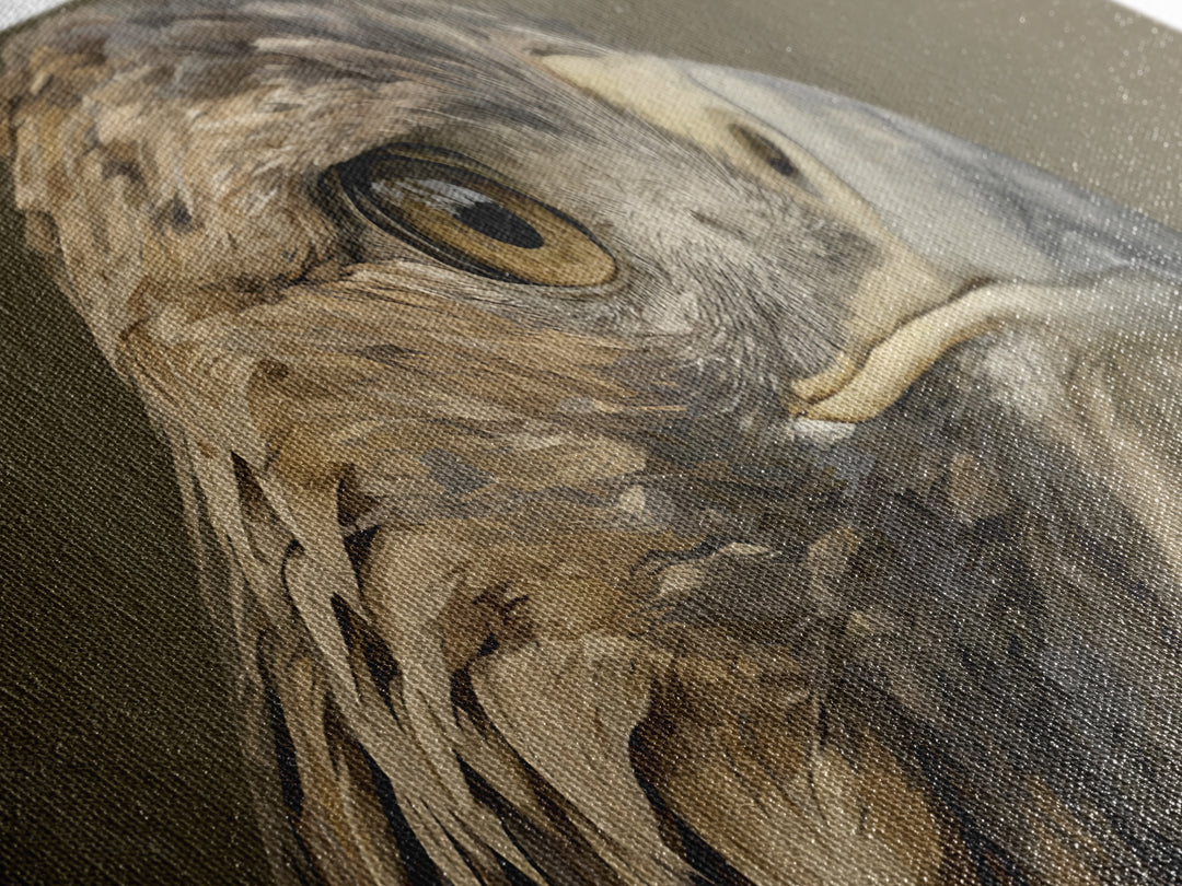 Eagle Portrait with Dramatic Mountain Wind Canvas Print, Bird Art, Modern Decor, Living Room Decor, Fine Art, Flight, BIR-3x1-100