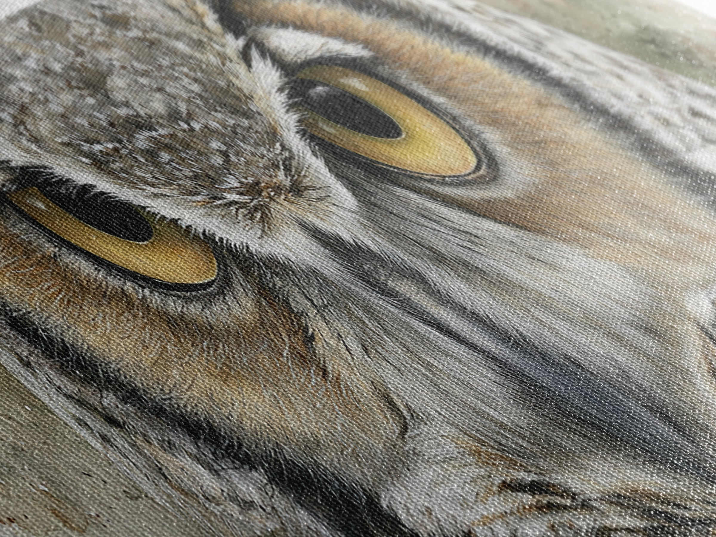 Owl Portrait with Wise Golden Eyes Canvas Print, Bird Art, Gallery Wall, Living Room Decor, Fine Art, Flight, Gallery Decor, BIR-3x1-45