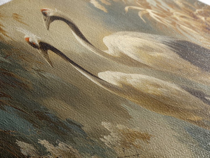 Pair of Cranes Dancing Canvas Print, Bird Art, Room Decor, Living Room Decor, Fine Art, Flight, Digital Print, Printable Art, BIR-3x1-91