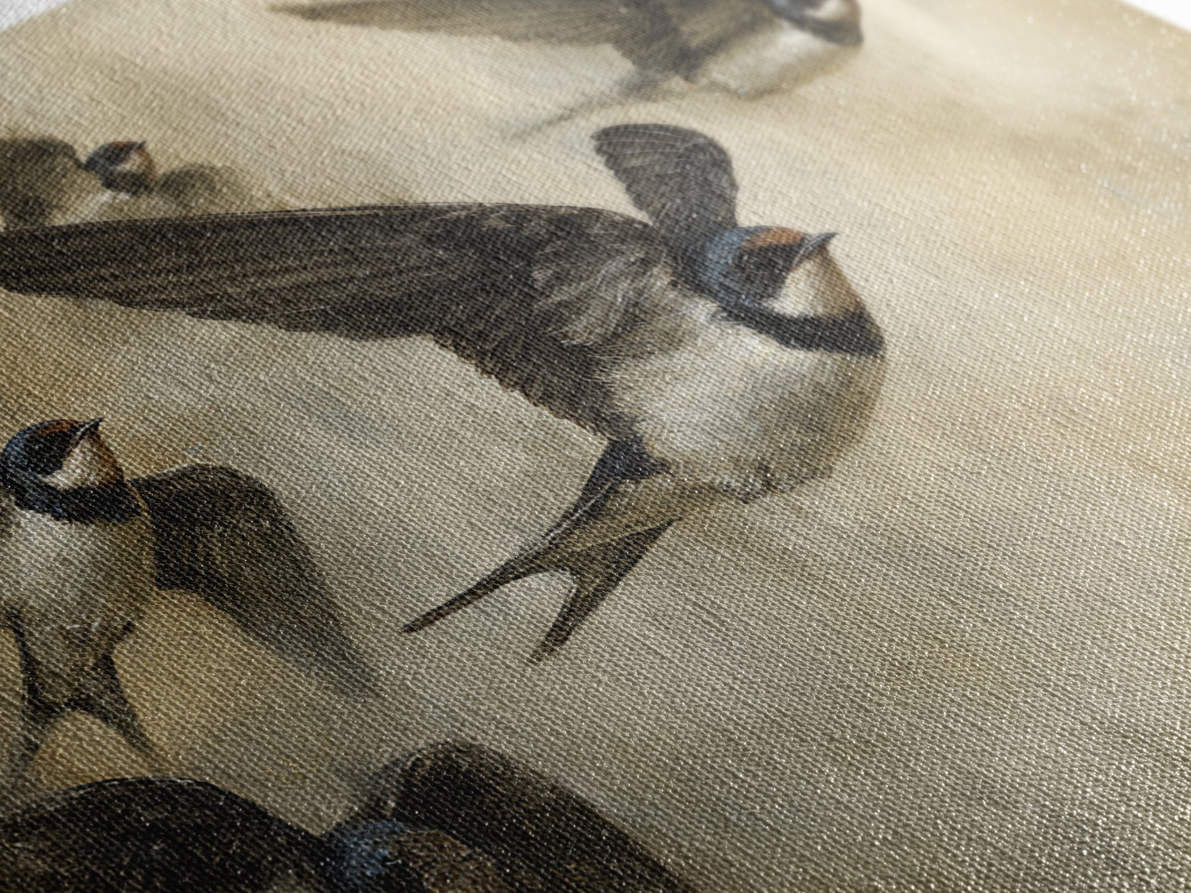 Flock of Swallows Sweeping Across Open Sky Canvas Print, Bird Art, Botanical Wall Art, Living Room Decor, Watercolor Art, BIR-3x2-58