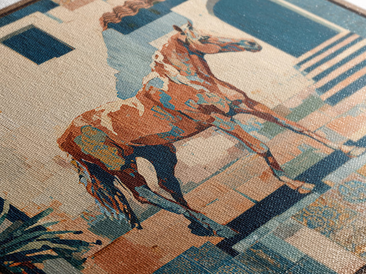 Wild Horse in Dusty Golden Light Framed Canvas Print, Boho Art, Gallery Decor, Living Room Decor, Fine Art, Bohemian, BOH-1x1-32