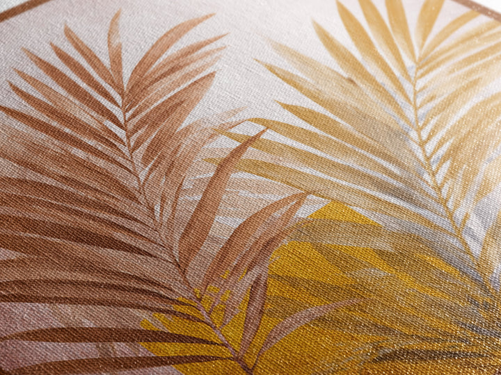 Terracotta Palm Leaves Canvas Print, Boho Art, Printable Wall Art, Living Room Decor, Fine Art, Bohemian, Abstract Wall Art, BOH-1x1-77