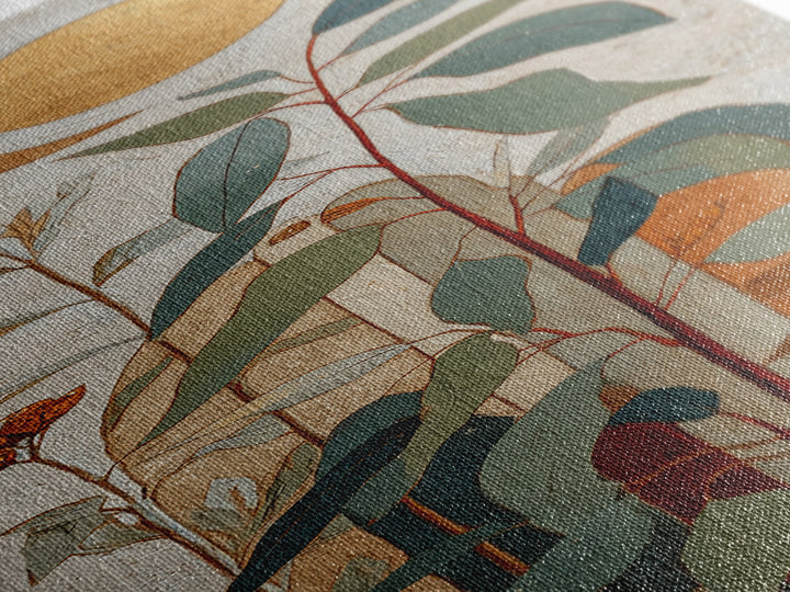 Sage Green Eucalyptus and Crescent Moon Canvas Print, Boho Art, Modern Decor, Living Room Decor, Fine Art, Bohemian, Wall Decor, BOH-1x3-59