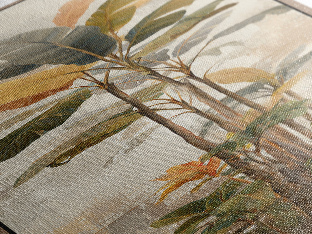 Terracotta Palm Leaves Canvas Print, Boho Art, Art Deco, Living Room Decor, Fine Art, Bohemian, Modern Wall Art, Boho Decor, BOH-1x3-65