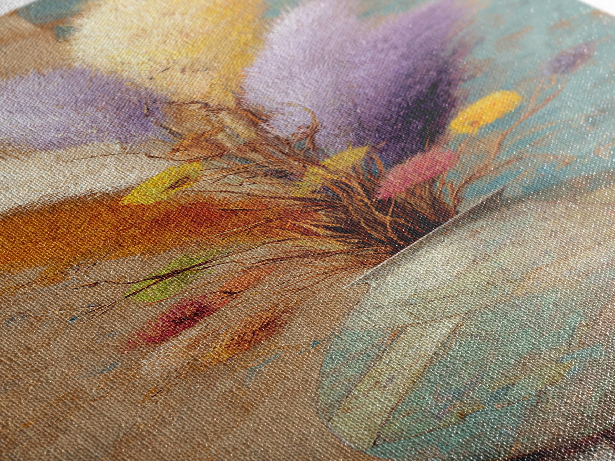 Bohemian Vase with Dried Pampas Grass Canvas Print, Boho Art, Artwork, Living Room Decor, Fine Art, Bohemian, Boho Decor, BOH-1x3-93