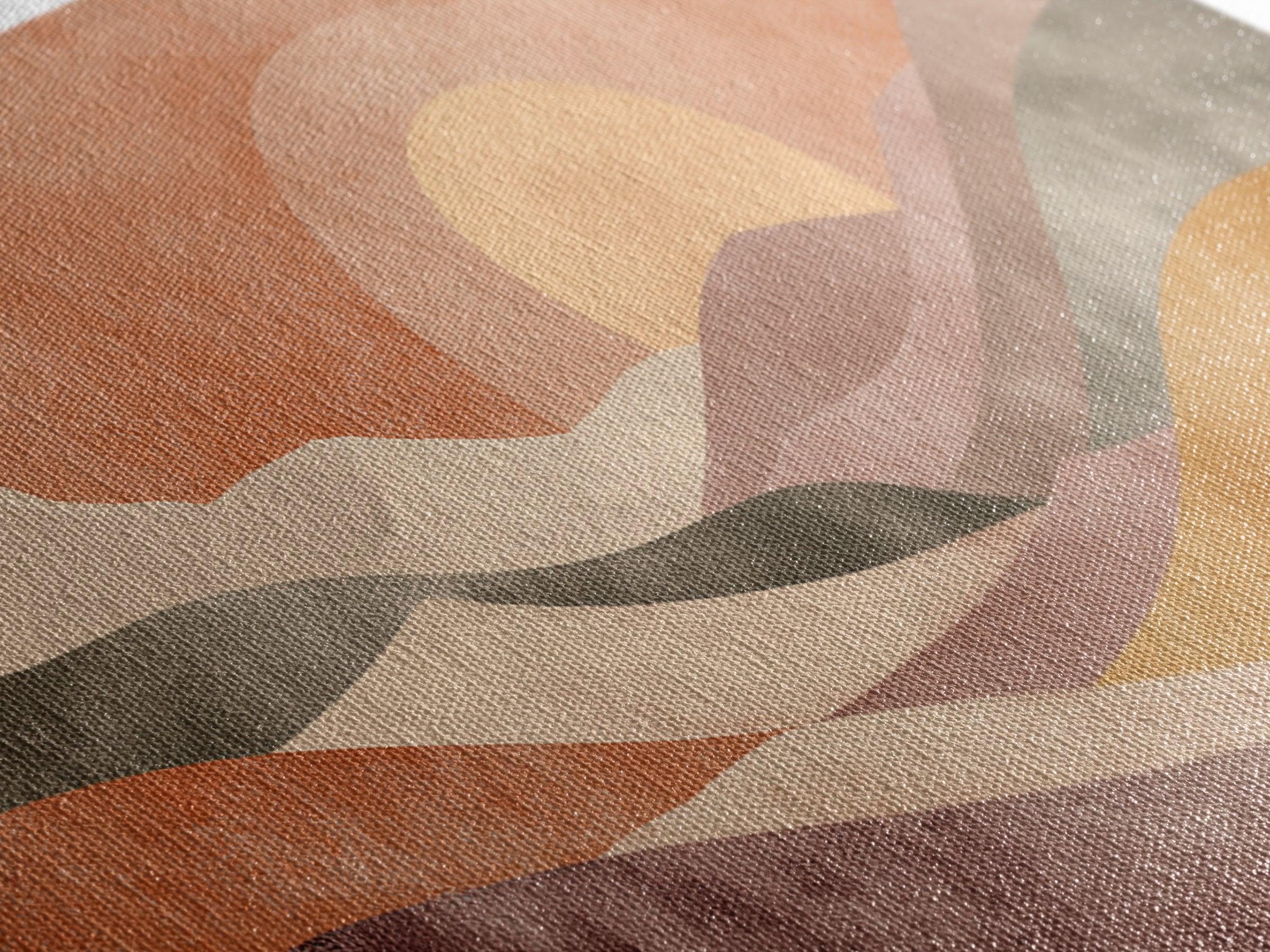 Sunrise over Rolling Dunes in Muted Peach Canvas Print, Boho Art, Art Deco, Living Room Decor, Bohemian, Modern Wall Art, BOH-2x1-17