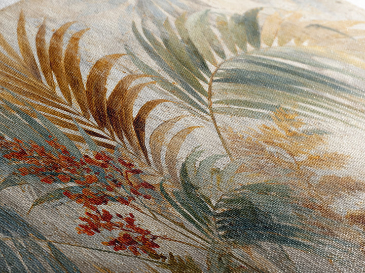 Terracotta Palm Leaves Framed Canvas Print, Boho Art, Wallart, Living Room Decor, Fine Art, Bohemian, Living Room Wall Art, BOH-2x1-25