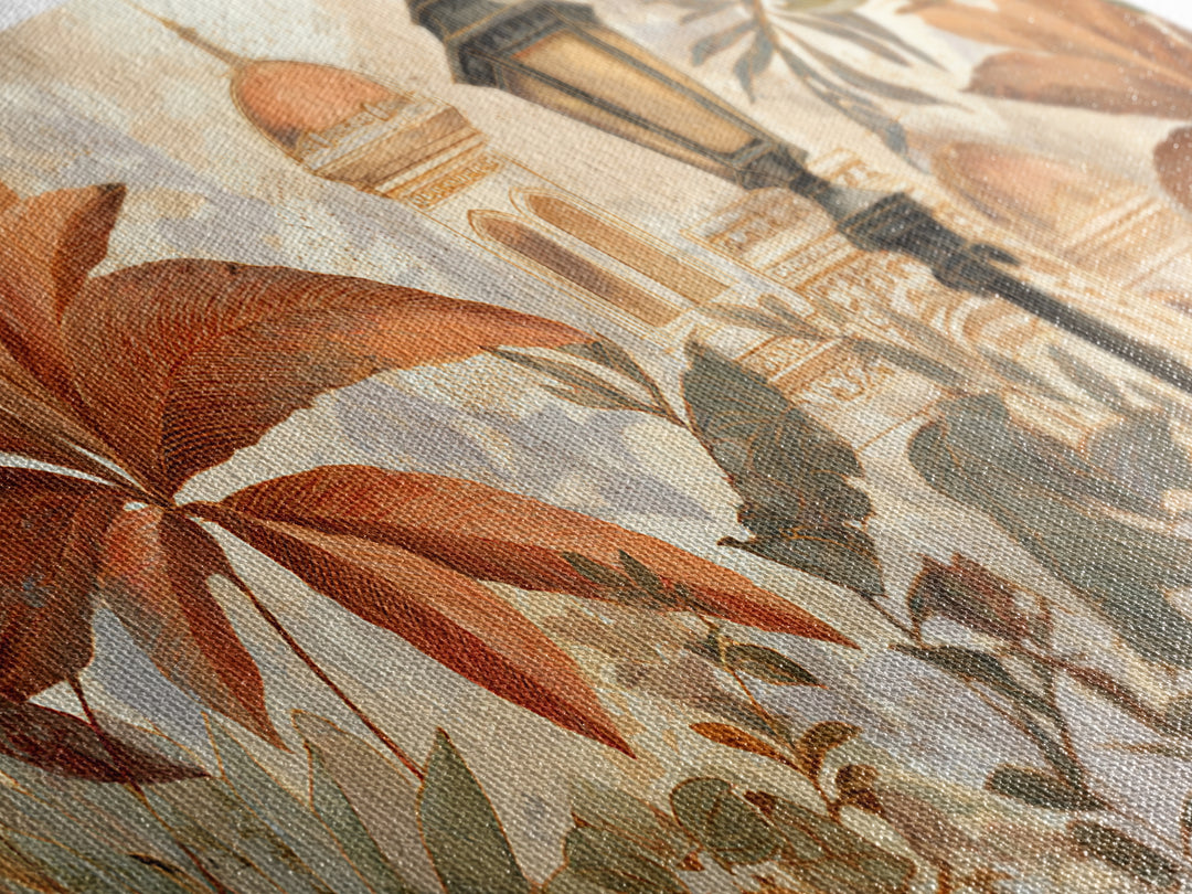 Terracotta Palm Leaves Canvas Print, Boho Art, Living Room Decor, Bohemian, Modern Decor, Fine Art Print, Statement Artwork, BOH-2x1-49