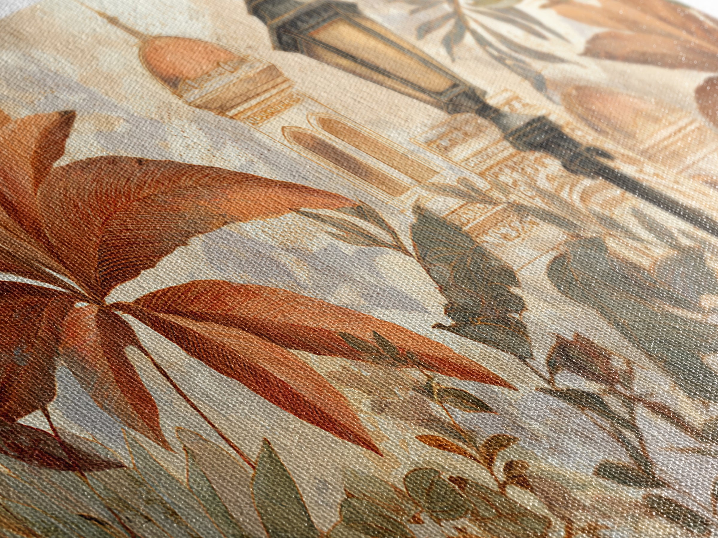 Terracotta Palm Leaves Canvas Print, Boho Art, Living Room Decor, Bohemian, Modern Decor, Fine Art Print, Statement Artwork, BOH-2x1-49