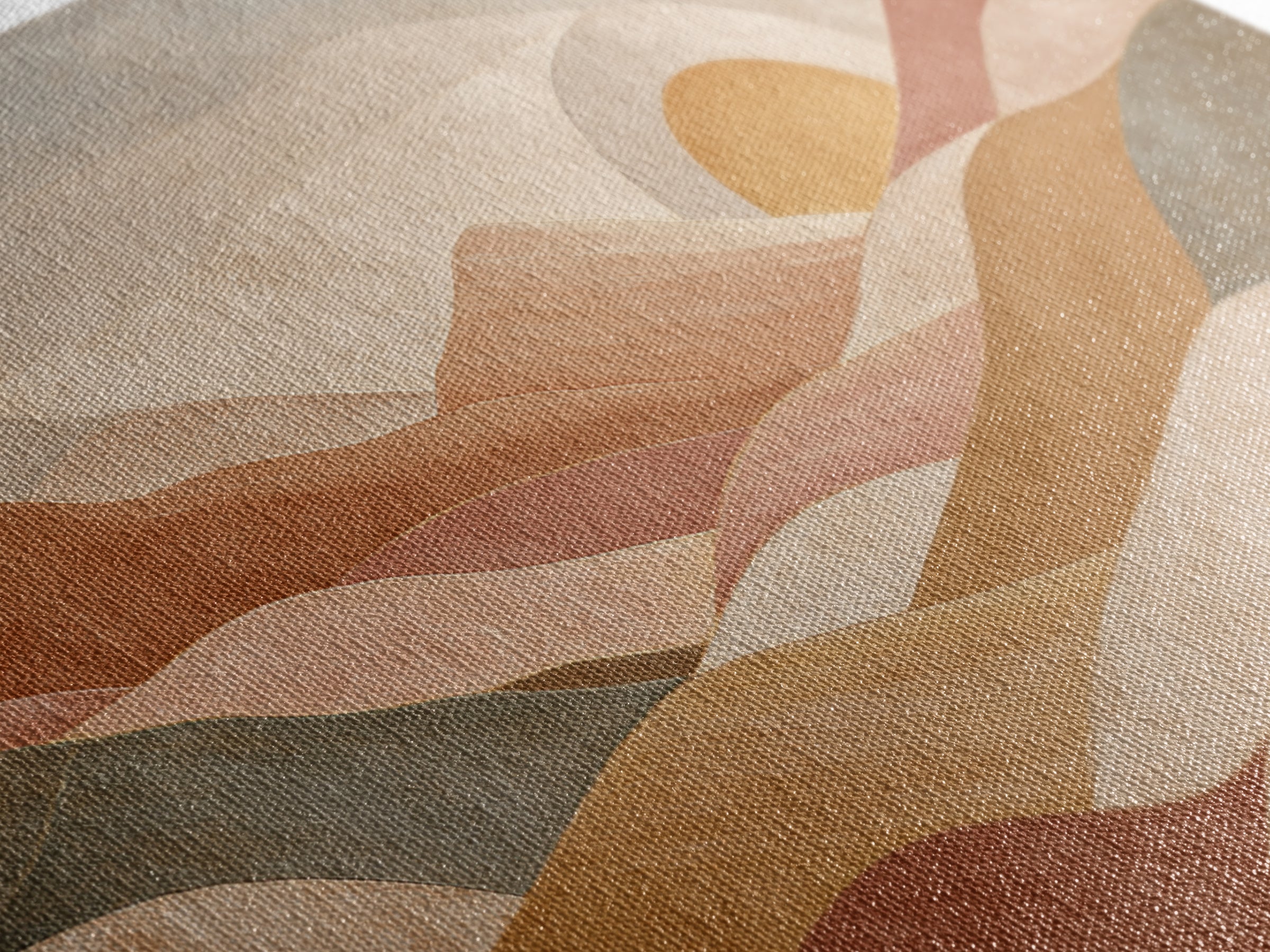 Sunrise over Rolling Dunes in Muted Peach Framed Canvas Print, Boho Art, Living Room Decor, Abstract Art, Bohemian, BOH-2x1-65