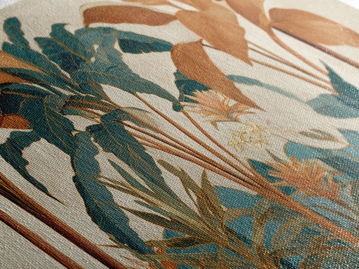 Terracotta Palm Leaves Canvas Print, Boho Art, Living Room Decor, Bohemian, Modern Decor, Fine Art Print, Statement Artwork, BOH-2x1-73