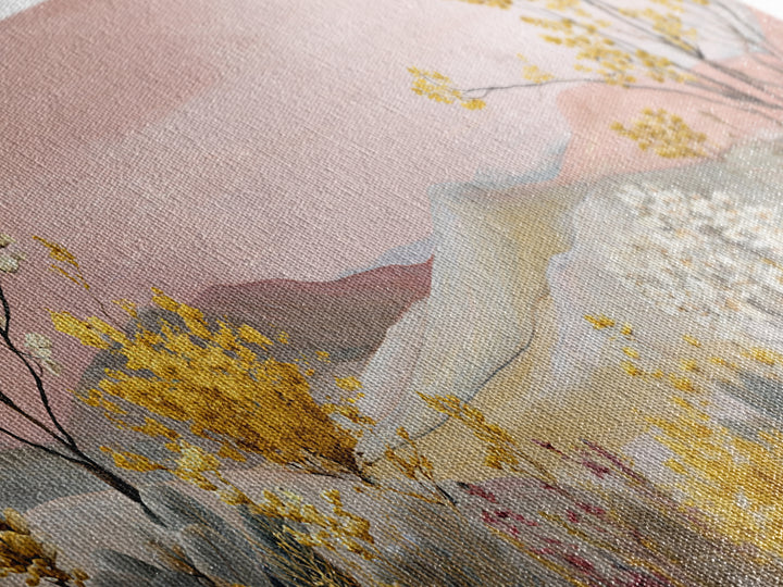 Sunrise over Rolling Dunes in Muted Peach Canvas Print, Boho Art, Wall Art Print, Living Room Decor, Fine Art, Bohemian, BOH-2x1-89