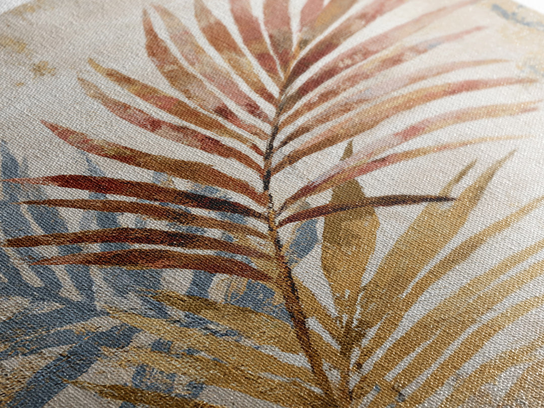 Terracotta Palm Leaves Framed Canvas Print, Boho Art, Digital Print, Living Room Decor, Fine Art, Bohemian, Gallery Decor, BOH-2x3-13