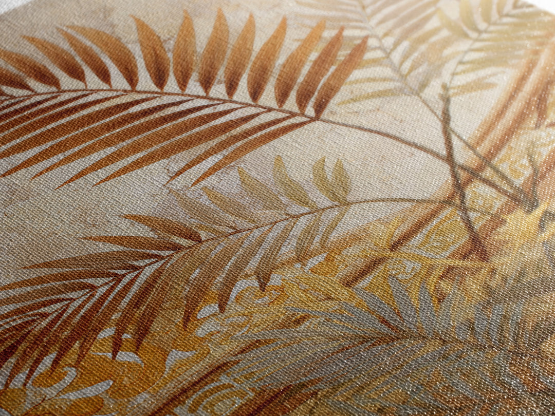 Terracotta Palm Leaves Framed Canvas Print, Boho Art, Digital Print, Living Room Decor, Fine Art, Bohemian, Gallery Decor, BOH-2x3-37