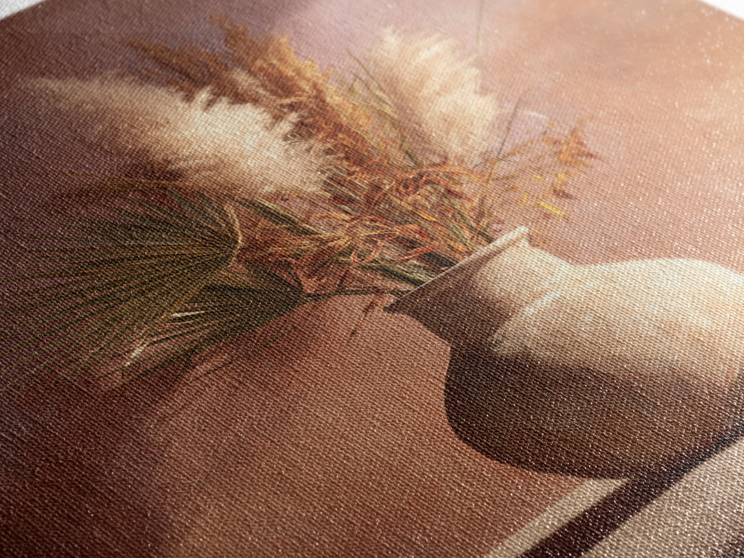 Bohemian Vase with Dried Pampas Grass Canvas Print, Boho Art, Modern Wall Art, Living Room Decor, Fine Art, Bohemian, BOH-2x3-65