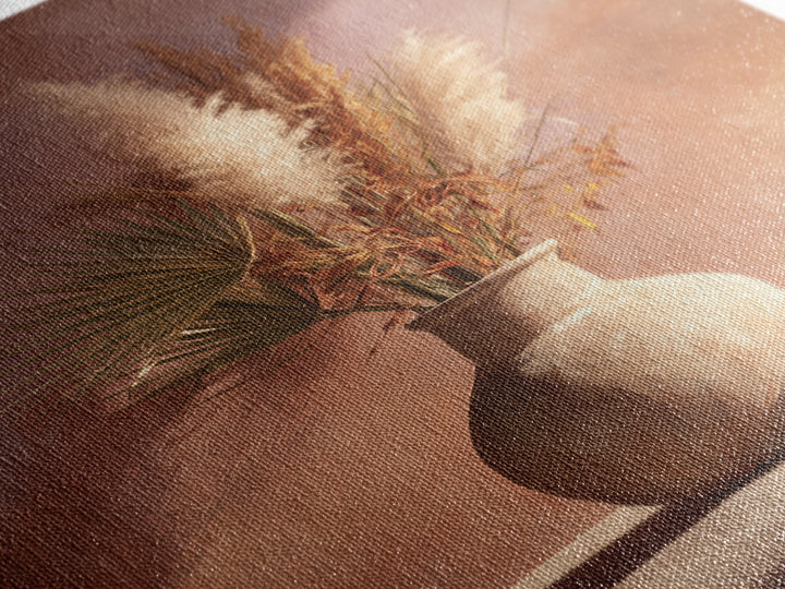Bohemian Vase with Dried Pampas Grass Canvas Print, Boho Art, Modern Wall Art, Living Room Decor, Fine Art, Bohemian, BOH-2x3-65