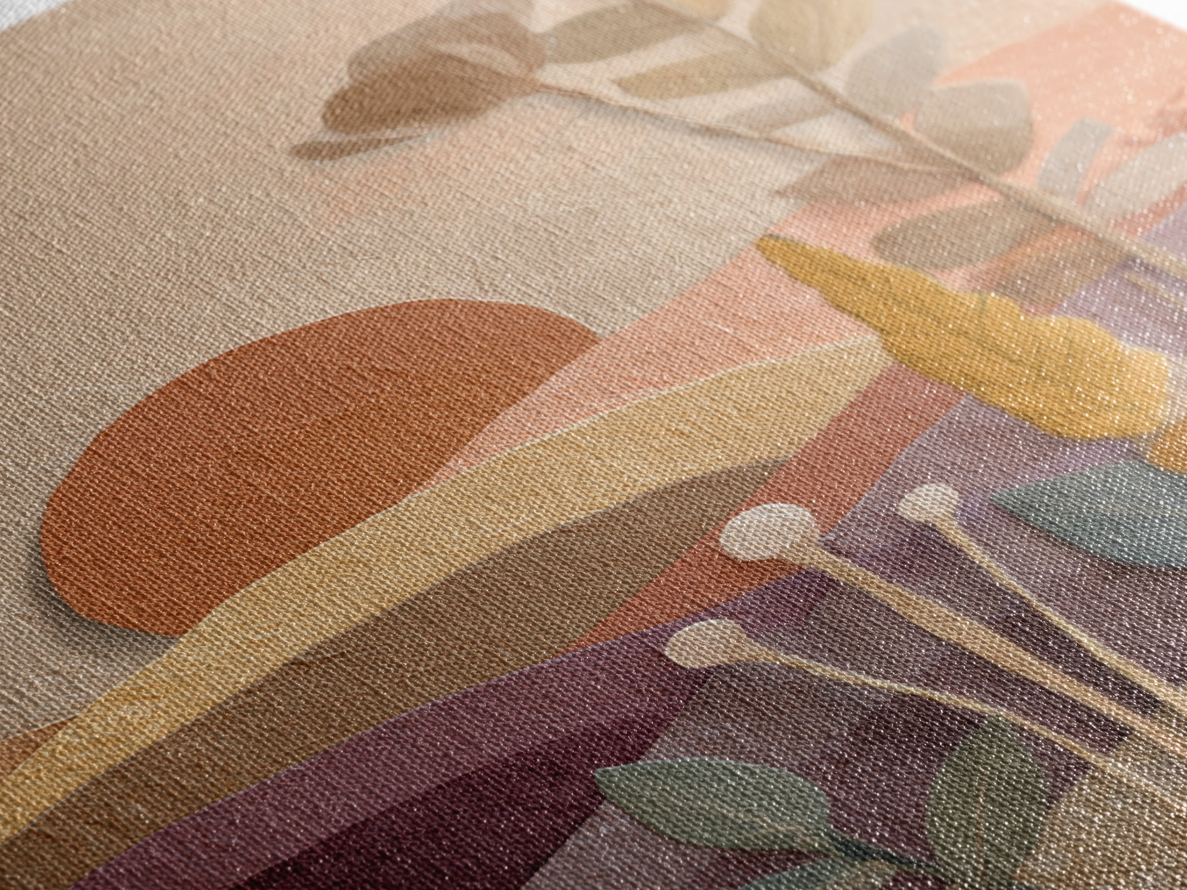 Sunrise over Rolling Dunes in Muted Peach Canvas Print, Boho Art, Wall Print, Living Room Decor, Bohemian, Minimalist Decor, BOH-2x3-77